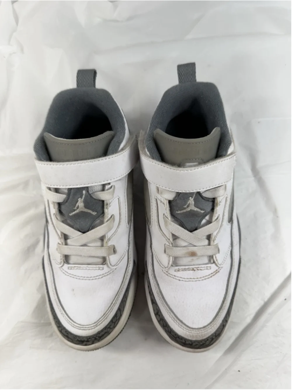 Jordan Spizike Low TD Little Kids Shoes White Grey Cement FQ3952-102 Size 2Y
